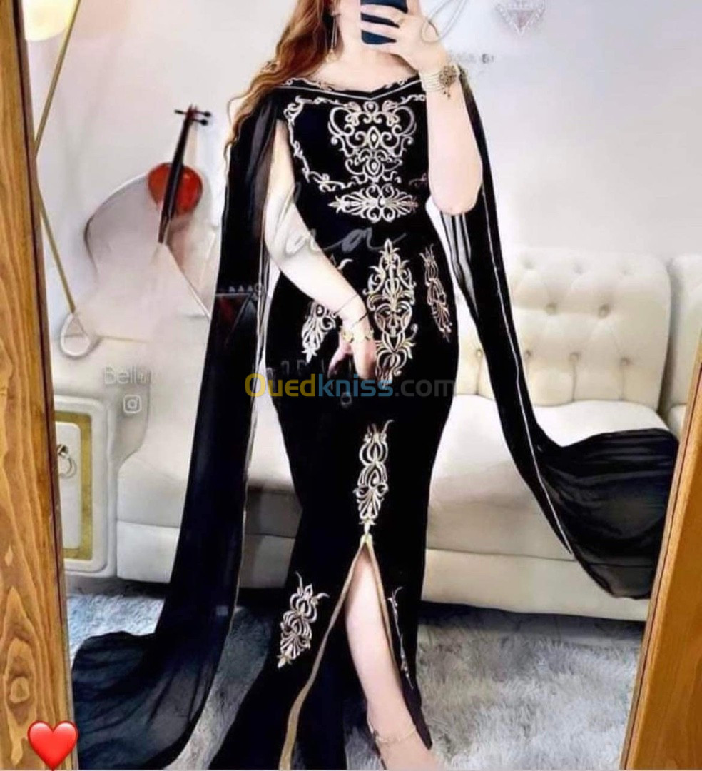 Robe caftan noir 