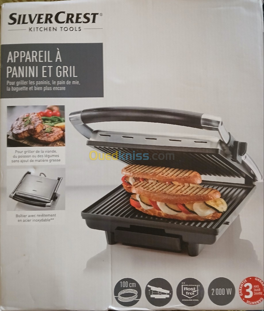 Appareil à Panini et à Grill Silvercrest 