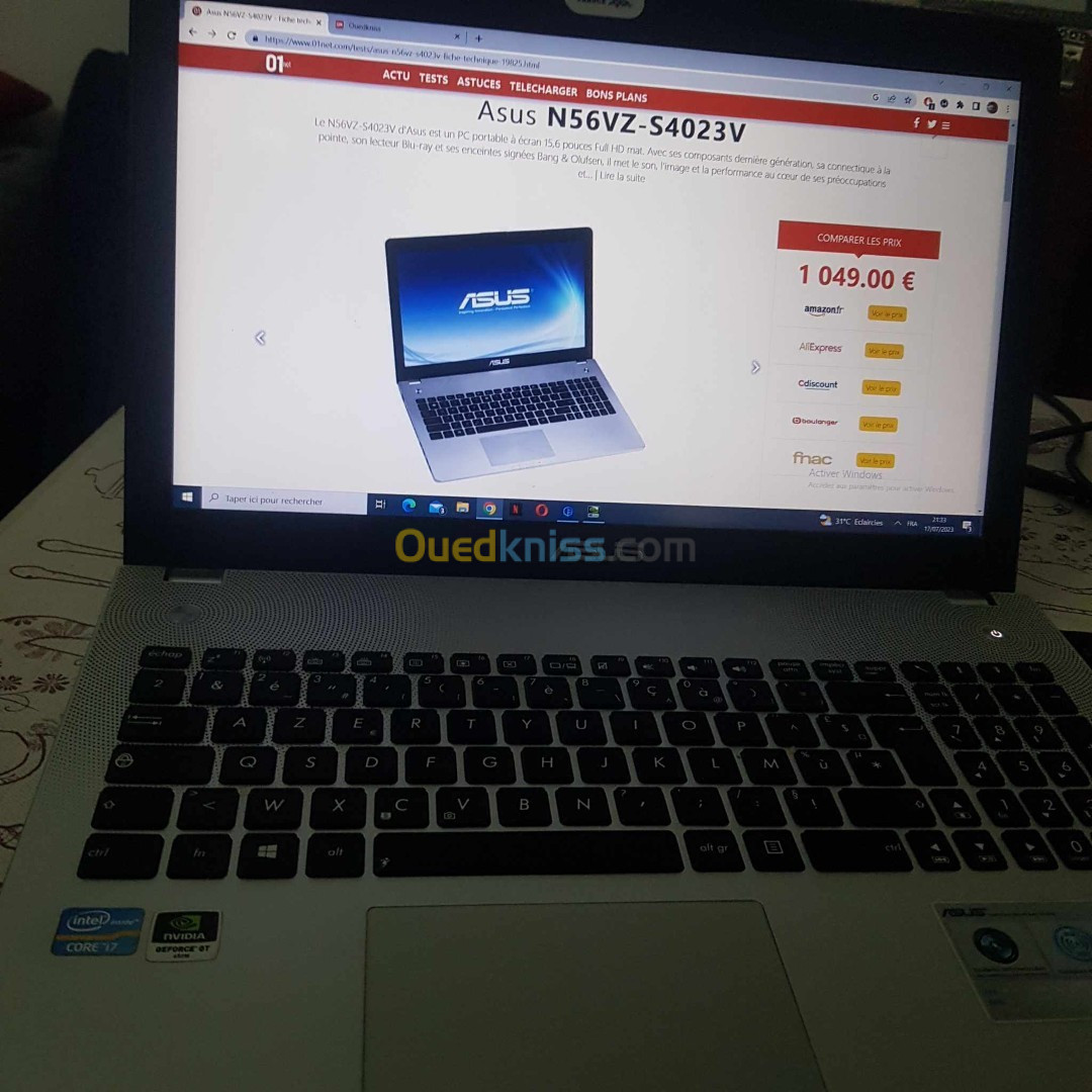 ASUS N56V - I7-3630QM - 1tera HDD - Ram 10Gb - Nvidea Gt 650M