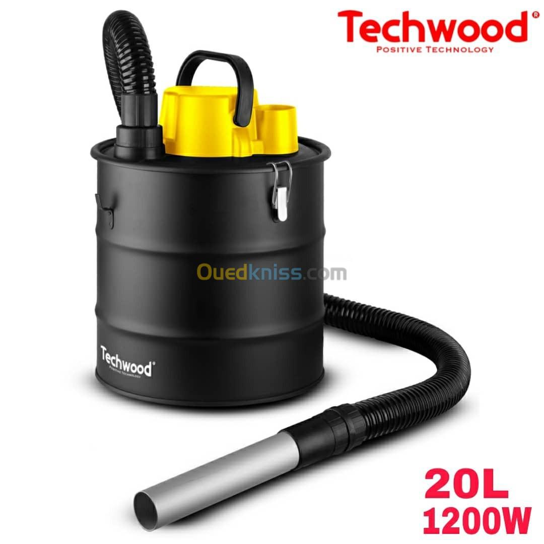 Techwood Aspirateur à Cendres et Souffleur Cuve Métal Pour Barbecues et Cheminées 1200W