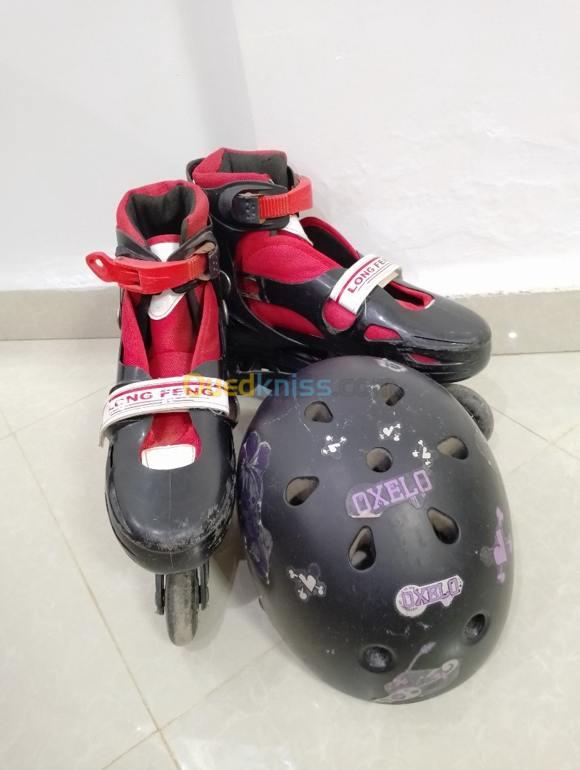 Les patin avec casque 