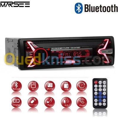 Poste Radio Bluetooth MultiMedia Avec Sortie USB/MicroSD/Aux Pour Voiture
