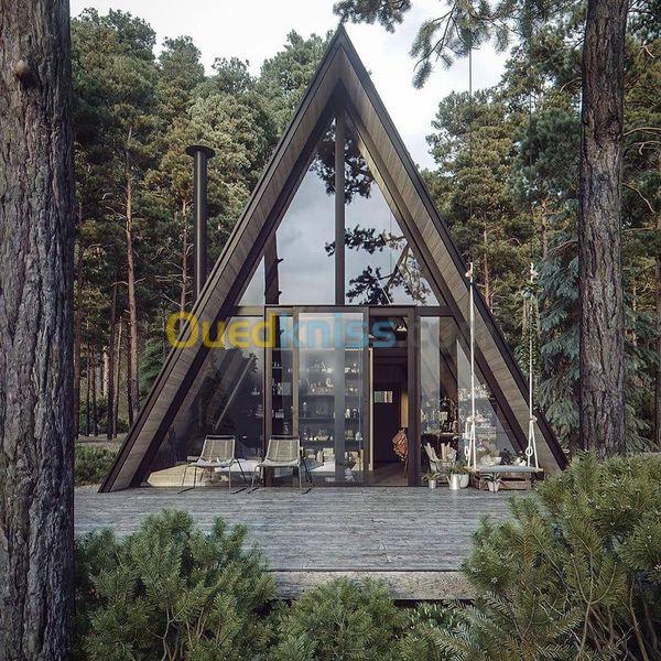 Construction de chalet moderne style scandinave 