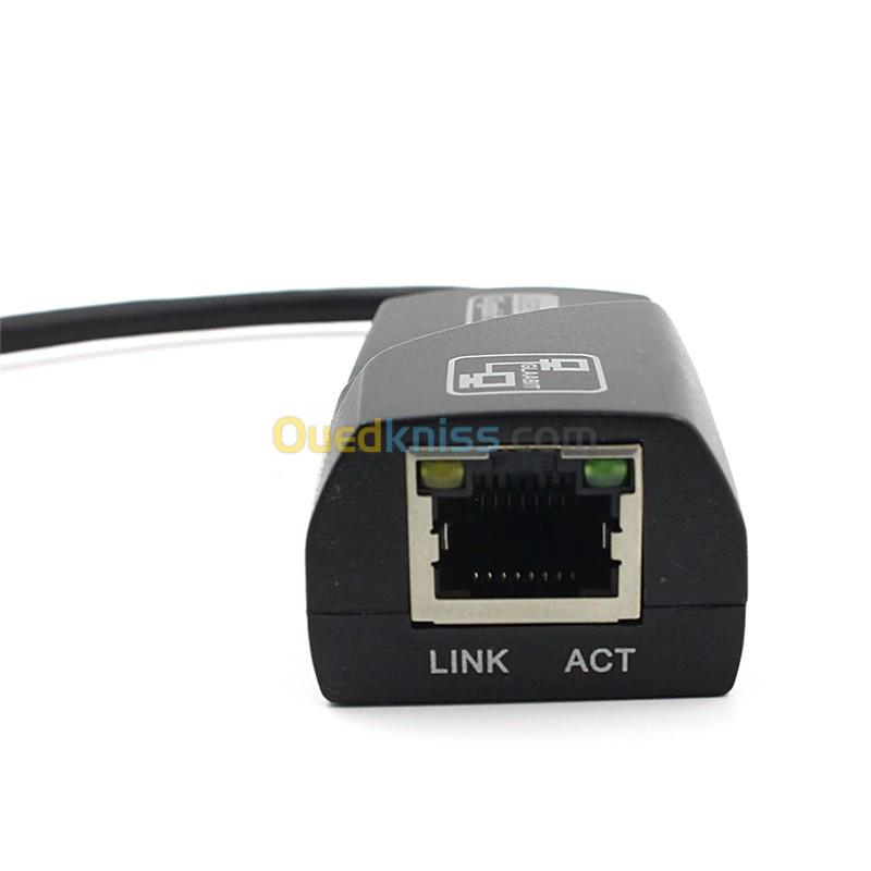 Adaptateur USB 3.0 vers RJ45 10/100/1000 Mbps Gigabit Ethernet LAN Réseau 