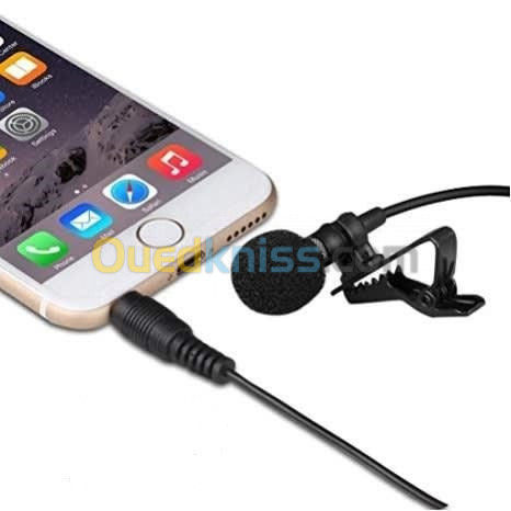 Microphone Cravate Anti-Bruit Jack 3.5Mm Pour Mobile / Caméras / Pc 1.5M HSX-M01 LAVALIER