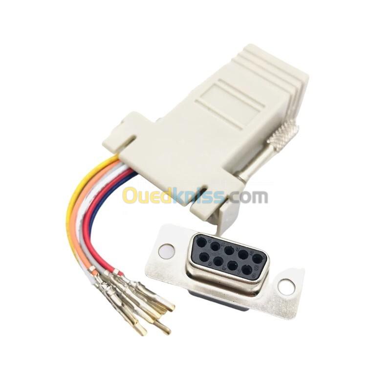 Adaptateur Démontable DB9 (RS232) vers RJ45 Femelle 