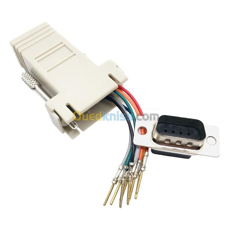 Adaptateur Démontable DB9 (RS232) vers RJ45 Femelle 