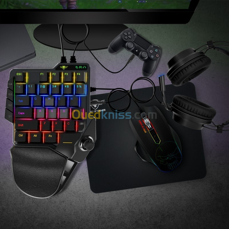 Pack 3 En 1 Clavier Rgb+Souris+Tapis Pour Ps4 Xbox One Switch Pc Xpert-G900 Spirit Of Gamer