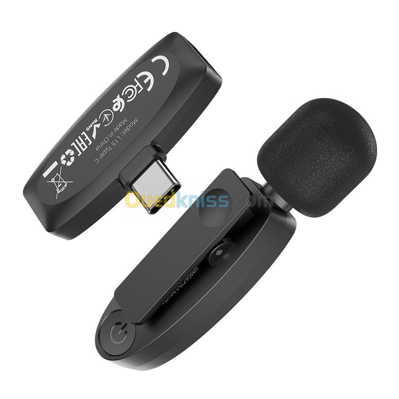 Microphone Cravate USB Type-C Sans Fil Anti-Bruit Diffusion en Direct L15 -  Alger Algérie