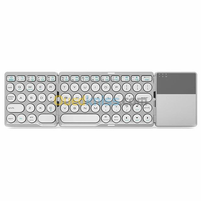 Clavier Bluetooth Pliable à 64 Touches avec Pavé Tactile, Pour iOS/Android/Windows QWERTY + ARAB