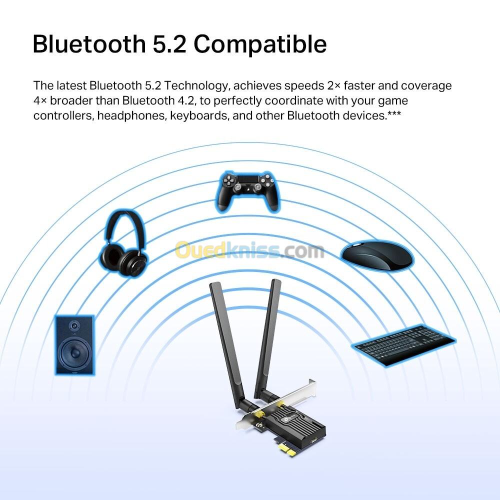 Adaptateur PCIe WiFi 6 AX3000 Bluetooth 5.2 Archer TX55E TP-Link