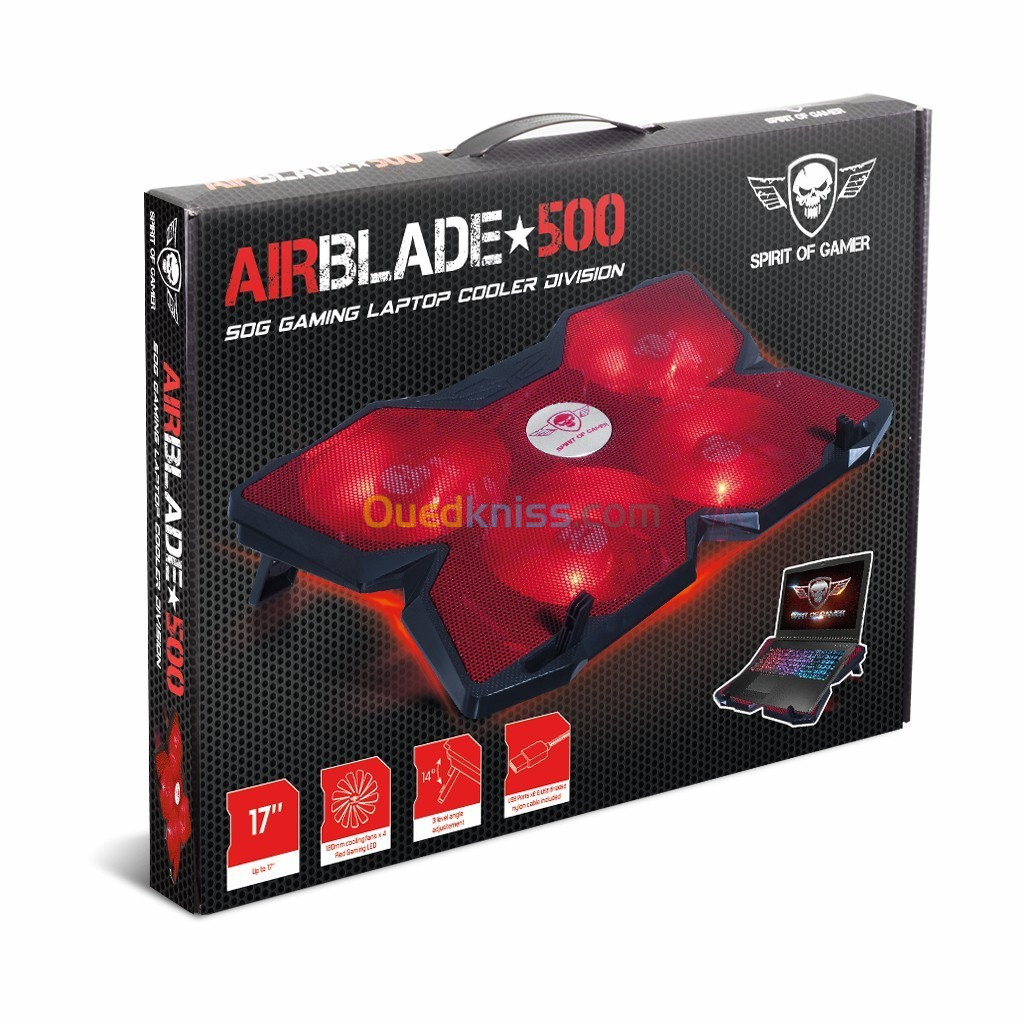 Spirit of Gamer Airblade 500 (Rouge) - Ventilateur PC portable