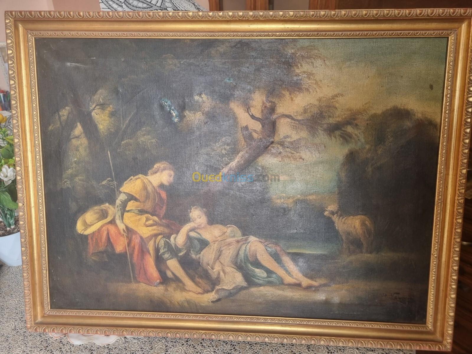 2 anciens Tableau toile peiture a l'huile signées 