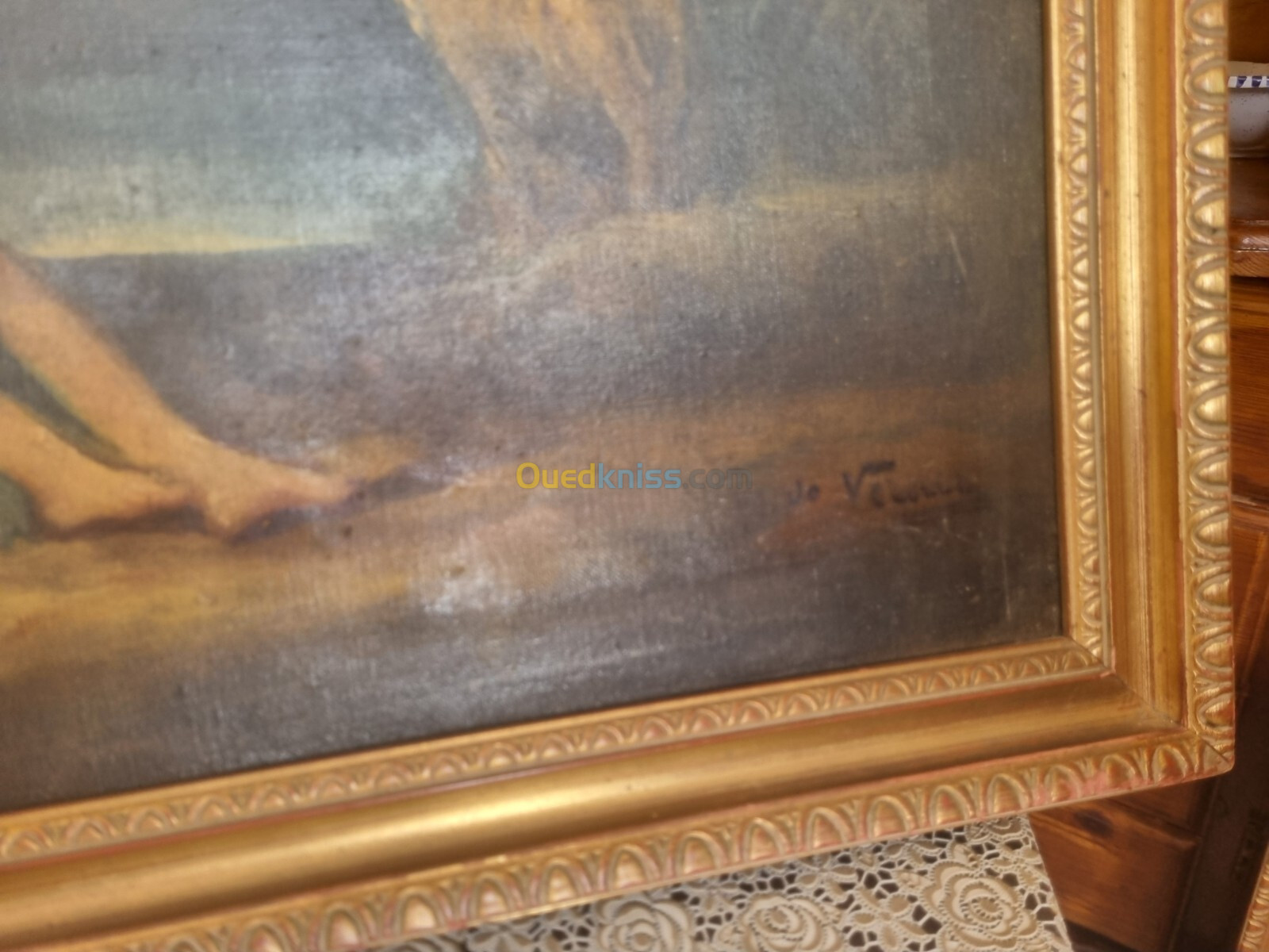 2 anciens Tableau toile peiture a l'huile signées 