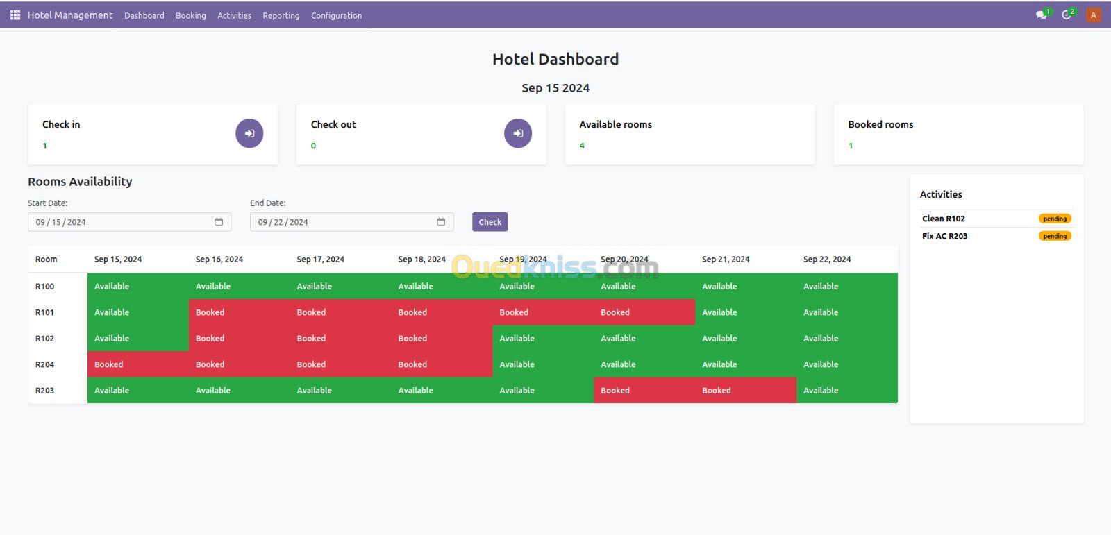 Suite de gestion hôtelière complète avec module restaurant intégré - ERP