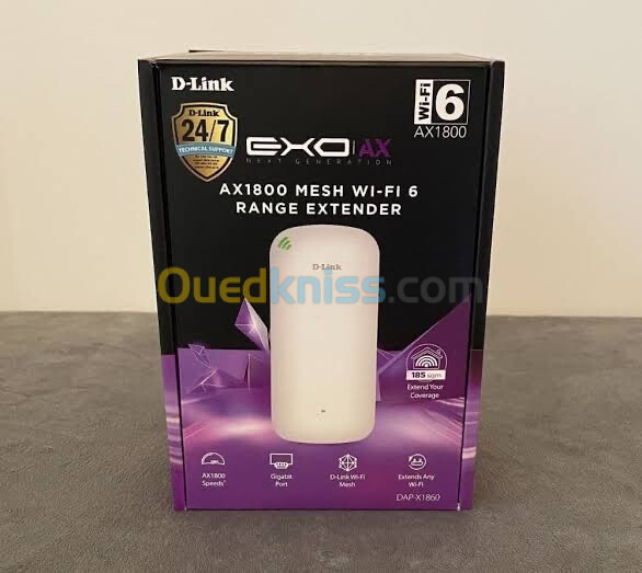 D-Link DAP-X1860 - Répéteur Wi-Fi 6 AX1800 (AX1200+ AX574) 