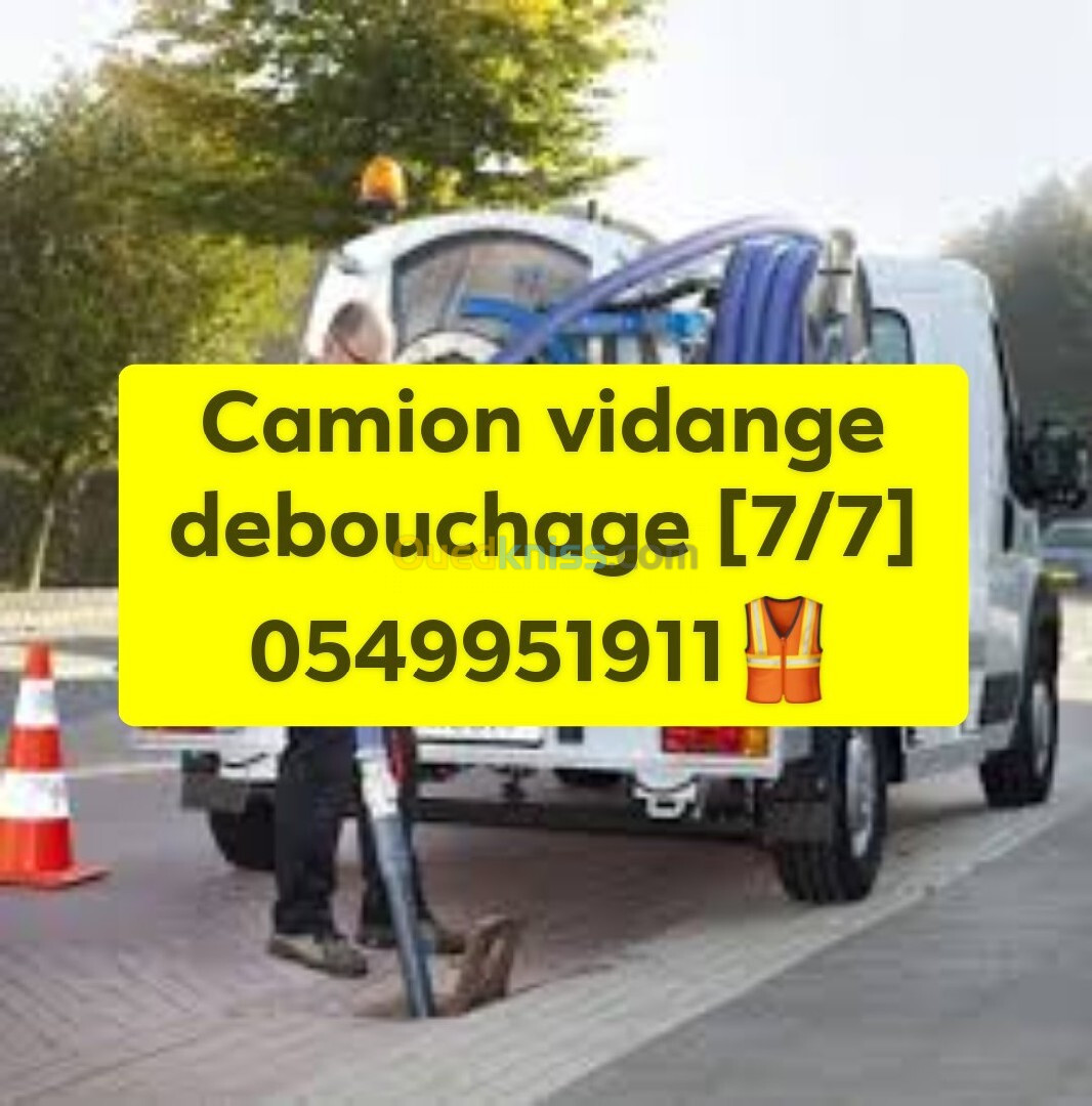 Camion debouchage vidange nettoyage de canalisatione 