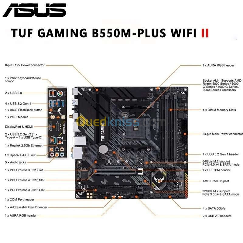 carte mère ASUS TUF Gaming B550M-PLUS WIFI II