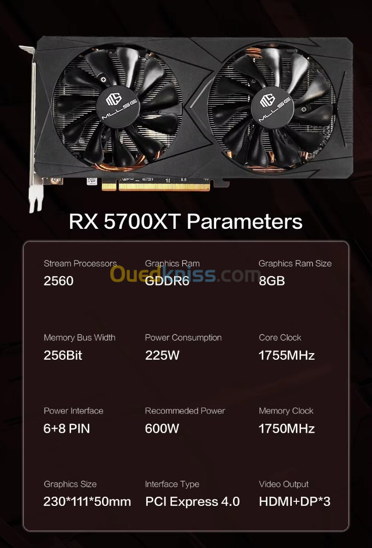 AMD Radeon RX5700XT 8GB Gaming Graphics Card GDDR6 