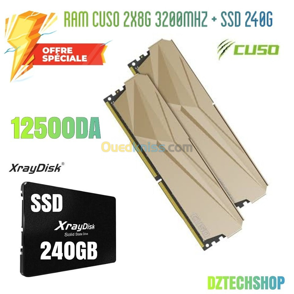 Kit upgrade RAM 2X8G 3200MHZ + SSD 120G /240G