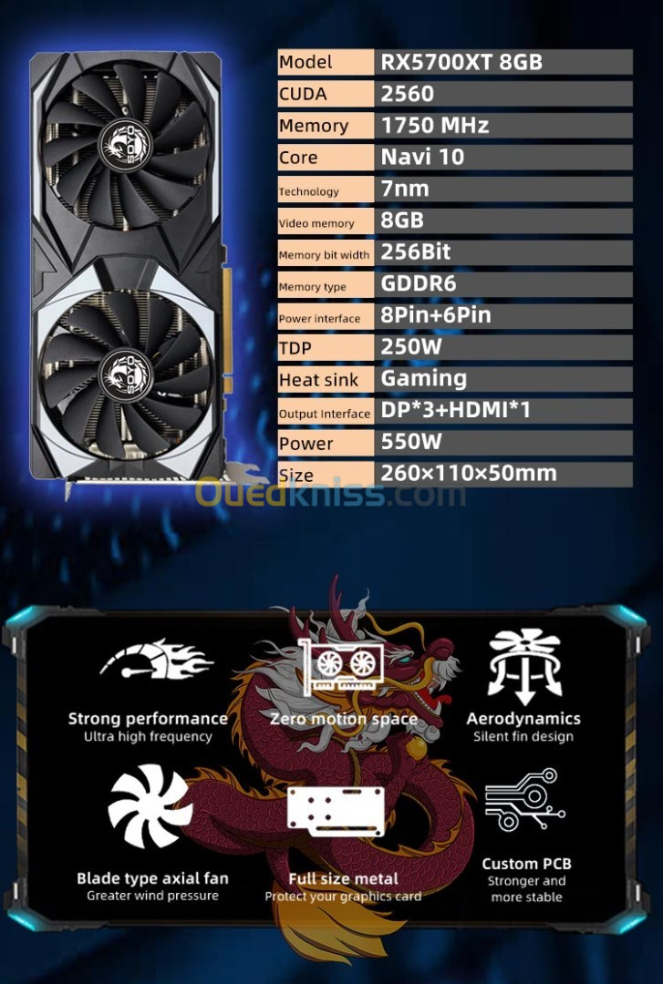 AMD Radeon RX5700XT 8GB Gaming Graphics Card GDDR6 