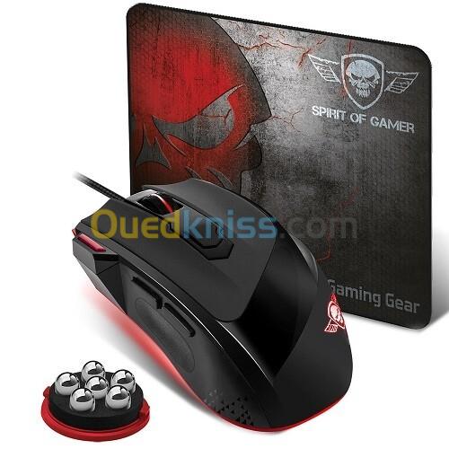 Spirit of Gamer Pro-M3 PACK Souris 8 Boutons 2400DPI RGB + Tapis De Souris