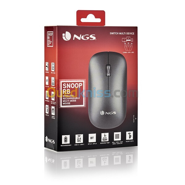 NGS SNOOP RB SANS FIL + bluetooth 3 appareils + filaire USB TYPE-C