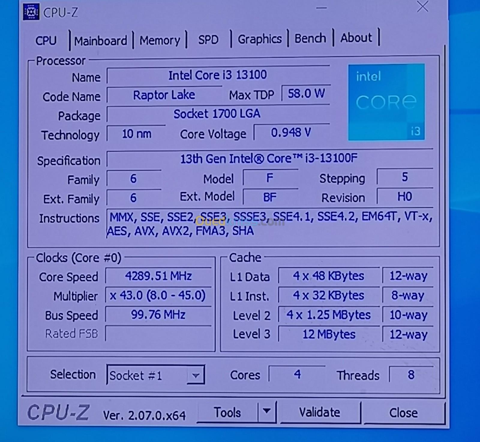 Cpu I3 13100F 