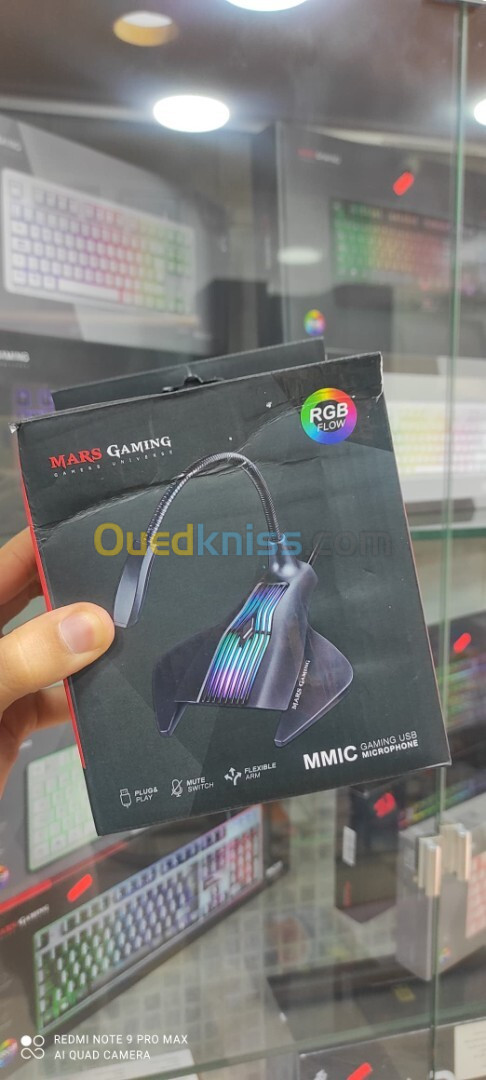 Microphone USB Gaming RGB Mars Gaming MMIC BLACK