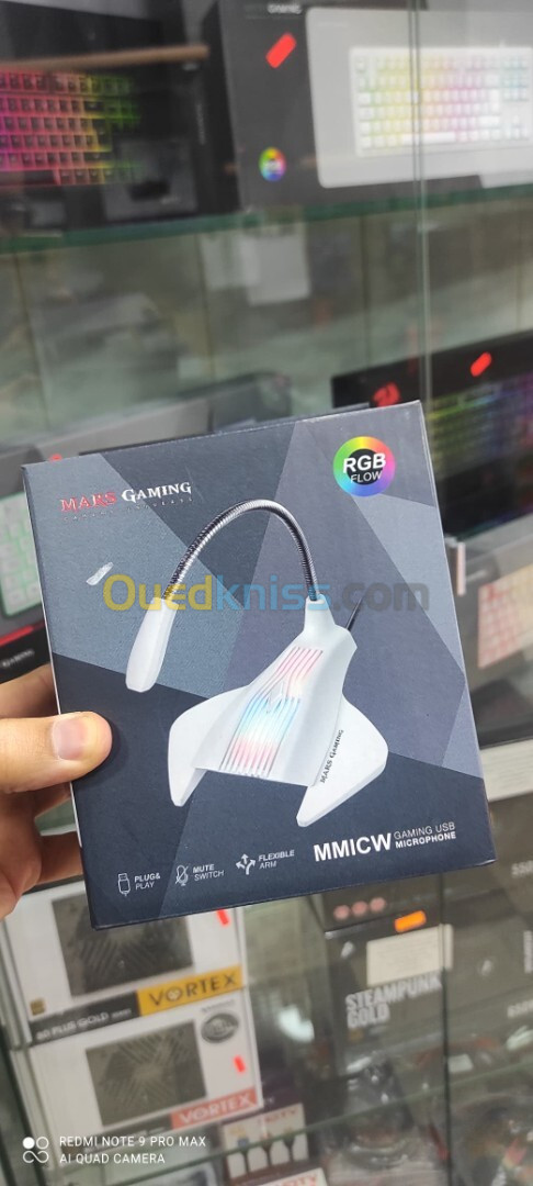 Microphone USB Gaming RGB Mars Gaming MMIC WHITE