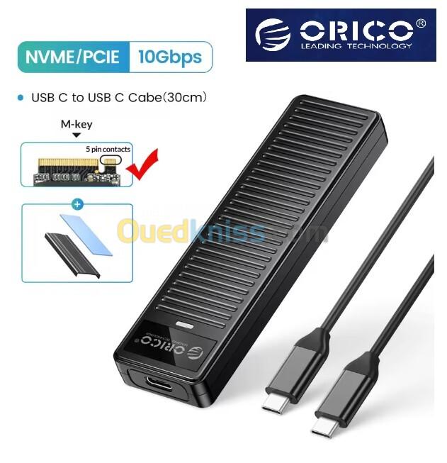 Boîtier / Rack Externe ORICO USB C Pour Disque SSD M.2 NVME PCI-Express