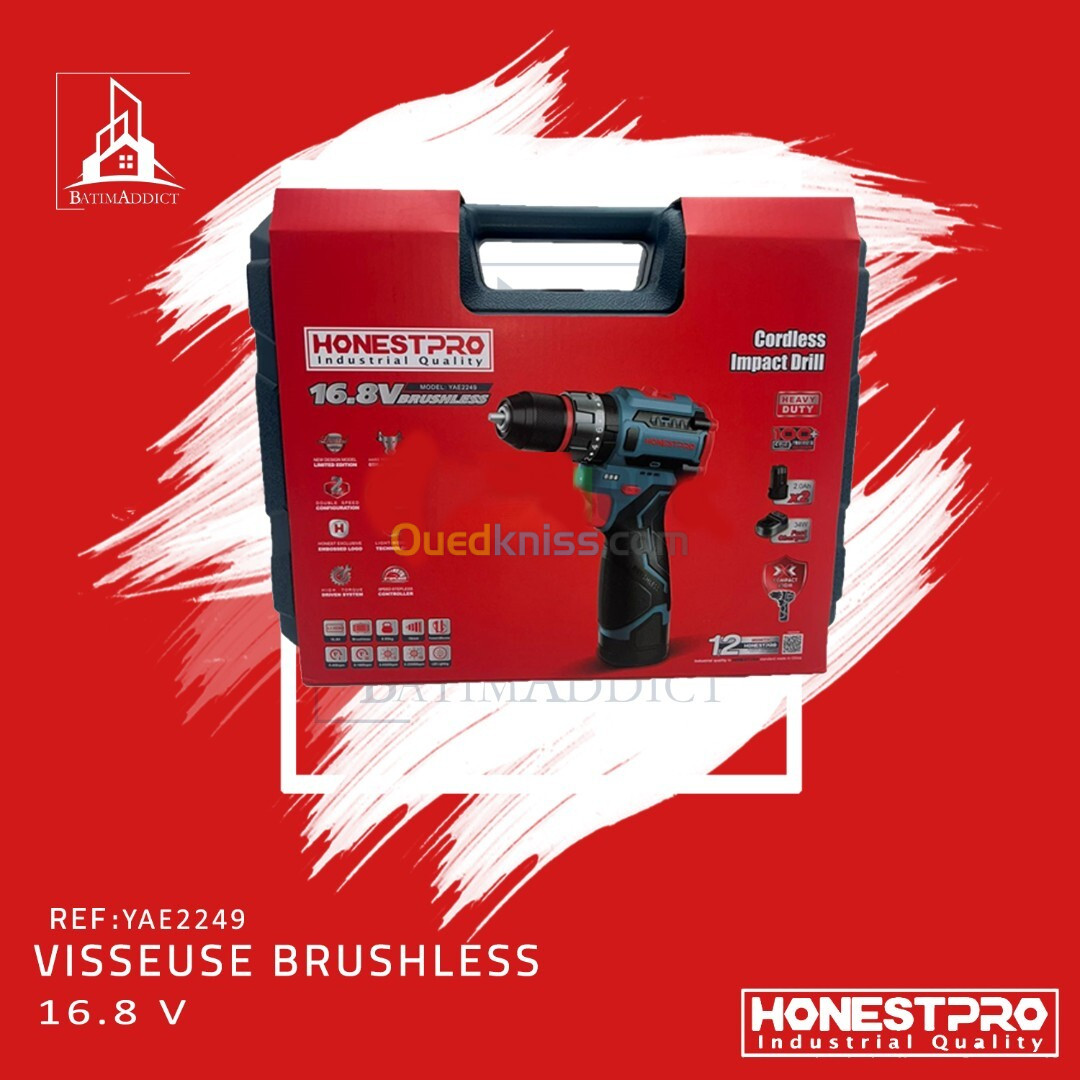 VISSEUSE 16.8V BRUSHLESS 2.0AH HONESTPRO