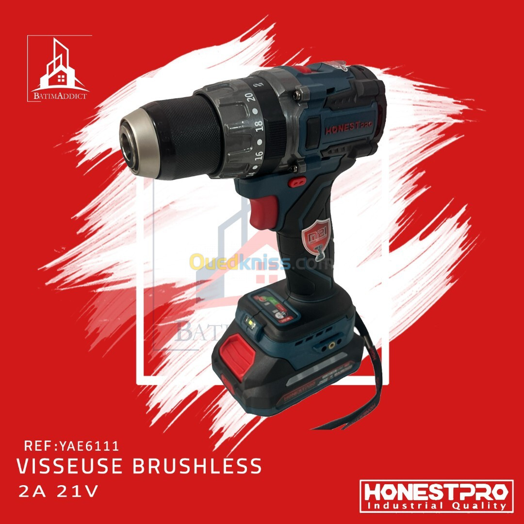 VISSEUSE BRUSHLESS 21V 2A HONESTPRO