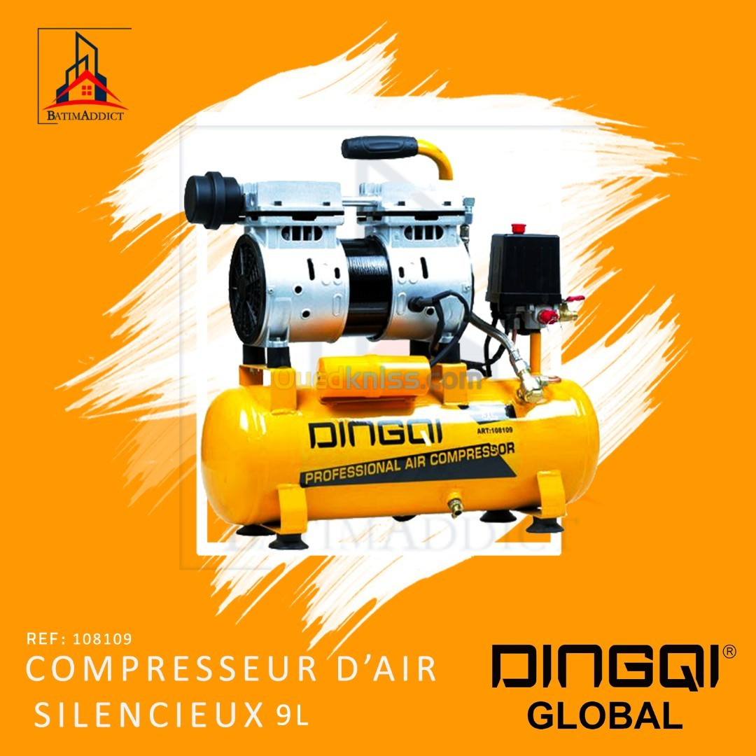 COMPRESSEUR D'AIR SILENCIEUX 9L DINGQI