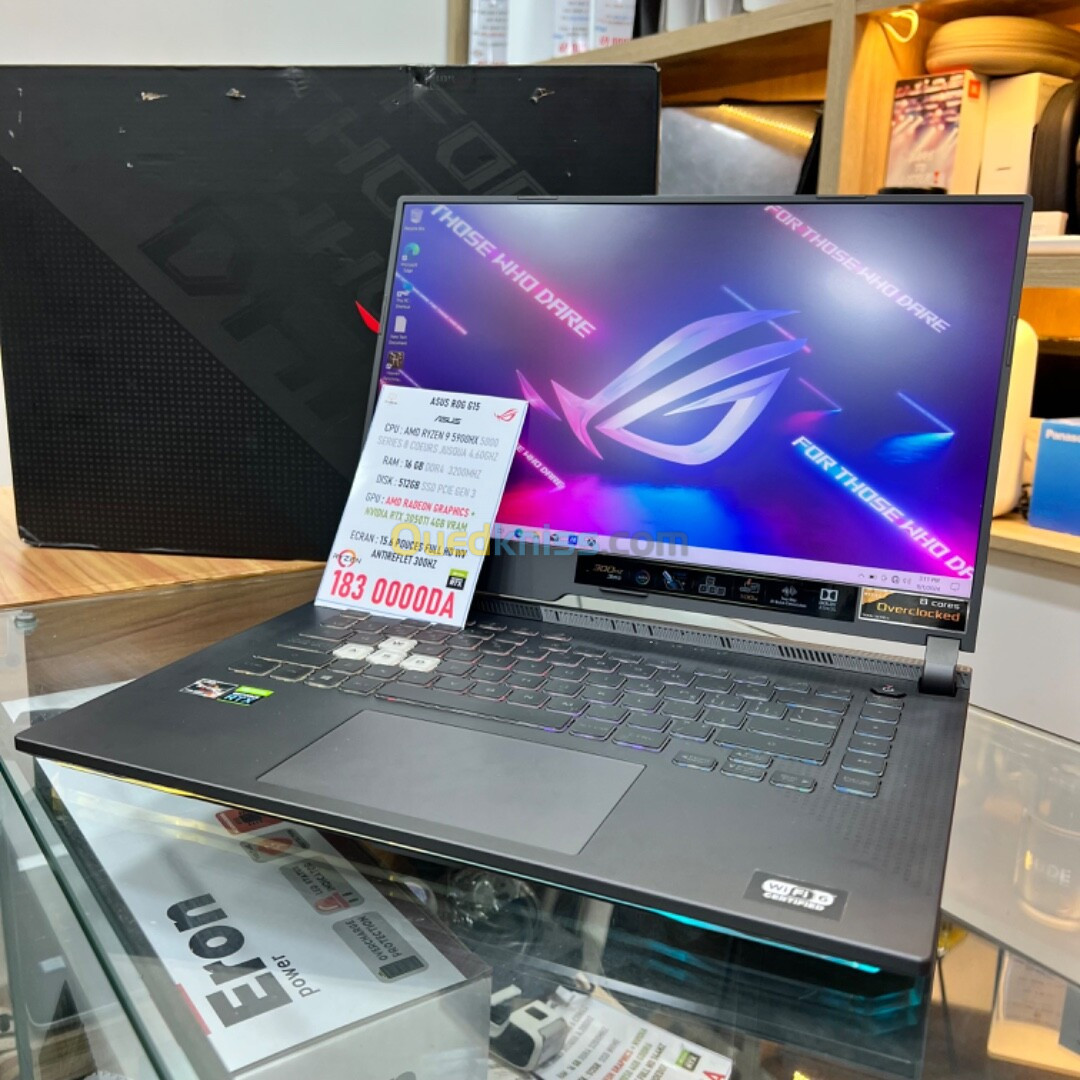 ASUS ROG STRIX G15 AMD RYZEN 9 5900HX NVIDIA RTX 3050TI 16GB RAM 512GB SSD ECRAN 300HZ 