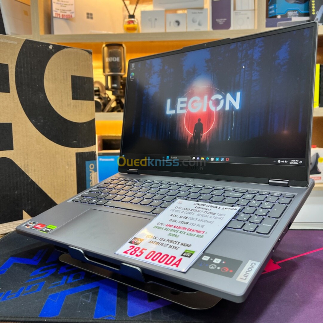 LENOVO LEGION 5 AMD RYZEN 7 7735HS NVIDIA RTX 4060 16GB RAM DDR5 512GB SSD ECRAN QHD 165HZ