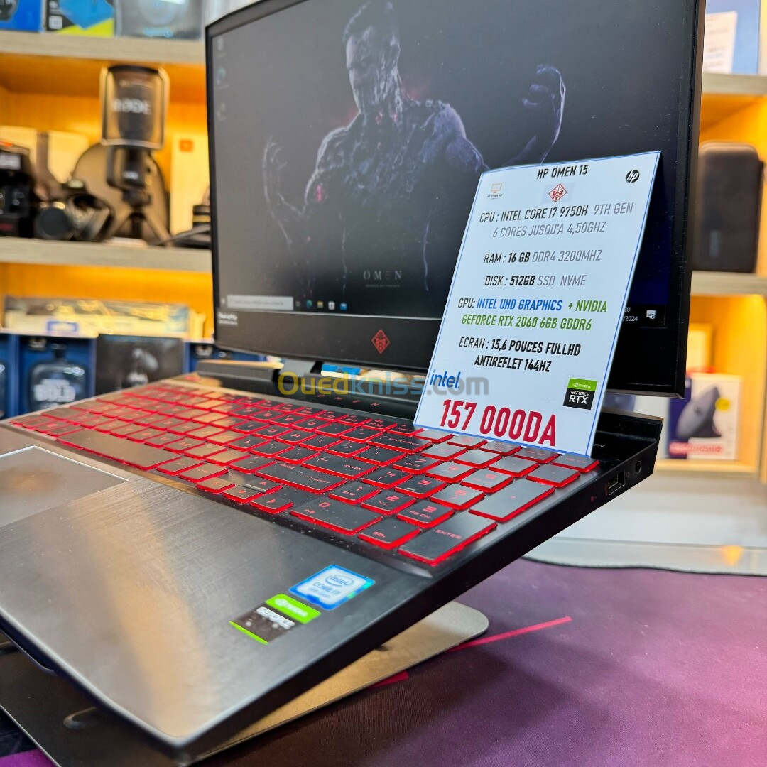 HP OMEN 15 I7 9750H NVIDIA RTX 2060 16GB RAM 512GB SSD ECRAN 15 POUCES 144HZ