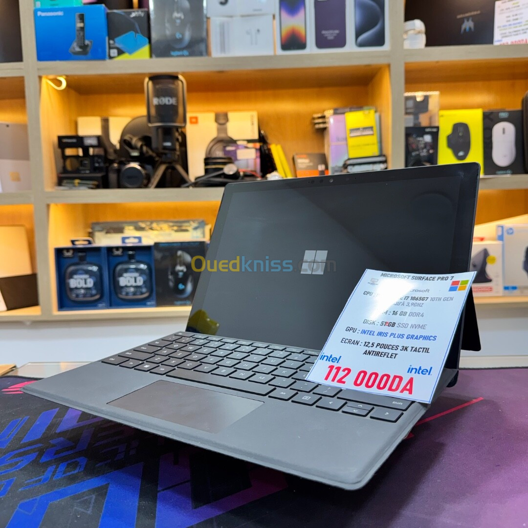 MICROSOFT SURFACE PRO 7 I7 10TH GEN 16GB RAM 512GB SSD ECRAN 3K DÉTACHABLE 