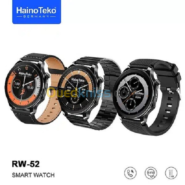 Haino Teko RW52 AMOLED Display Smart Watch 3 Pair Straps 