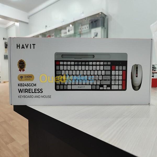 KIT CLAVIER PLUS SOURIS BLUETOOTH MARQUE HAVIT KB245GCM