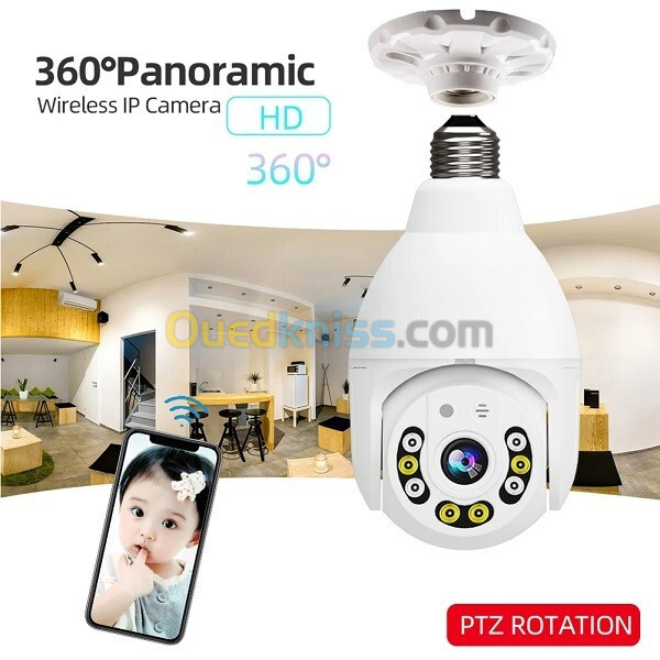 CAMERA SURVEILLANCE WIFI LAMPE APOULE FULL HD 360 DEGREE