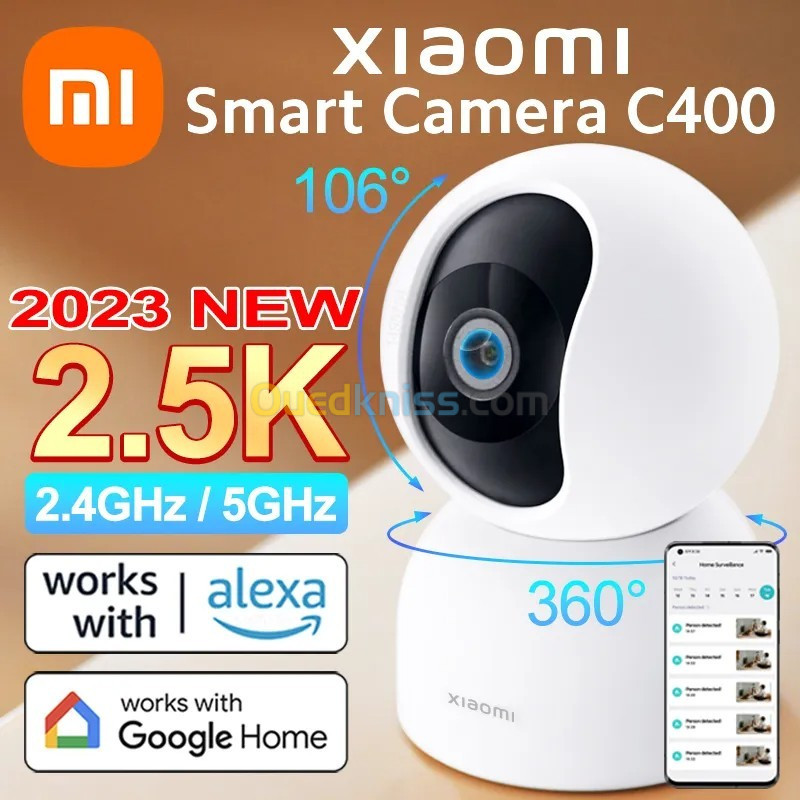 Xiaomi caméra intelligente C 400 Camera CCTV 360  AVEC 2.5 K ET 4 MEGA PIXEL