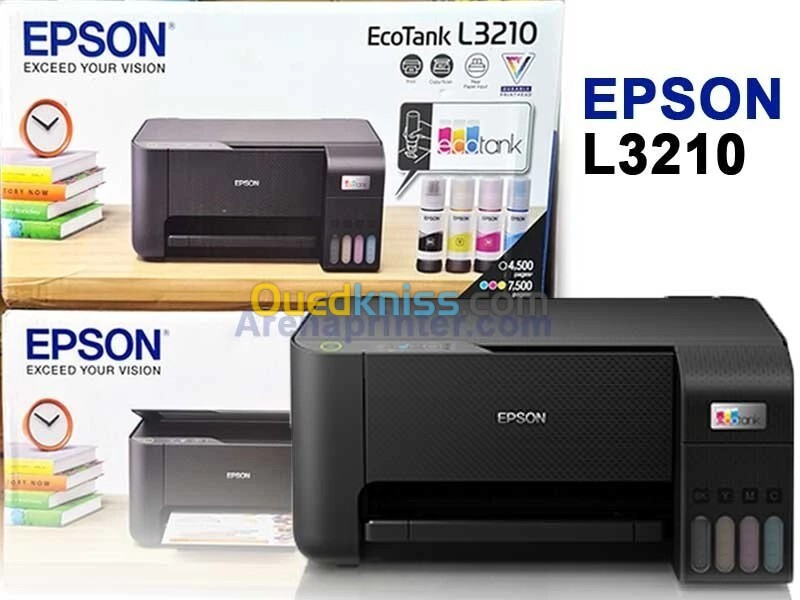 Imprimante Multifonction Couleur Epson L3210 A4 avec Réservoir, Usb