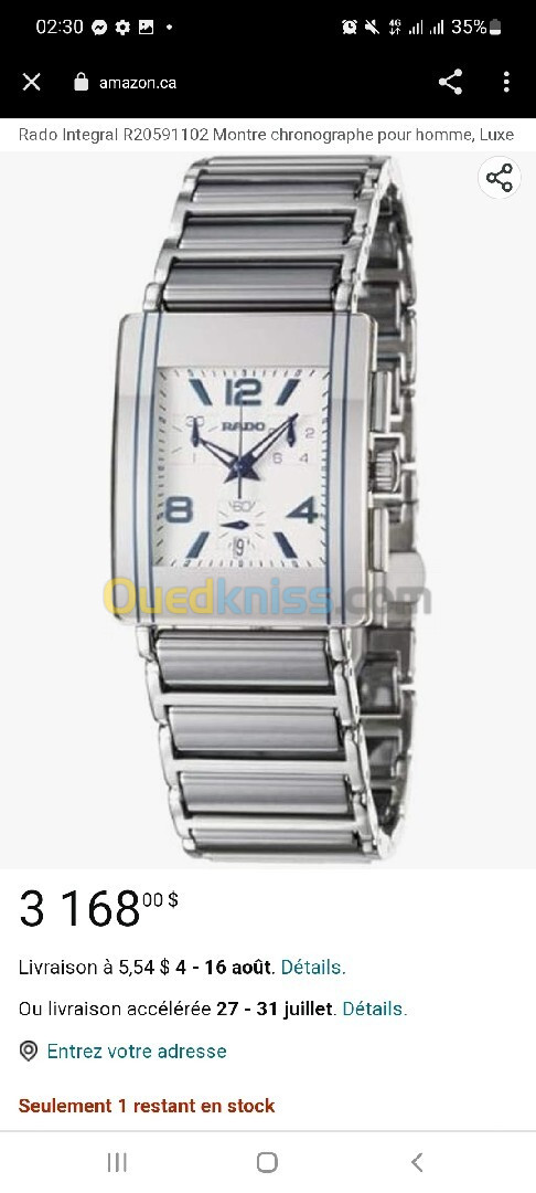 Montre de luxe rado distar original Venu D'Europe 