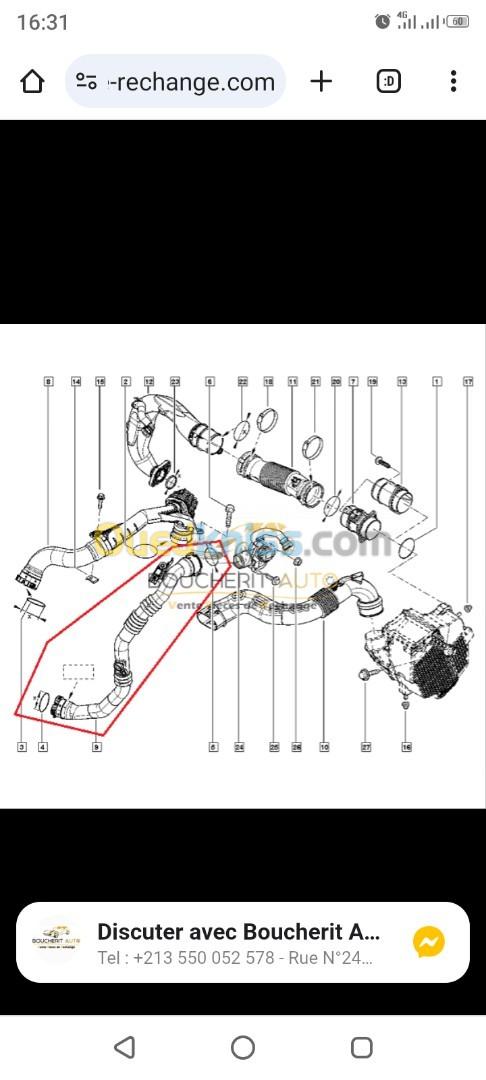 Durite turbo Renault d'origine 