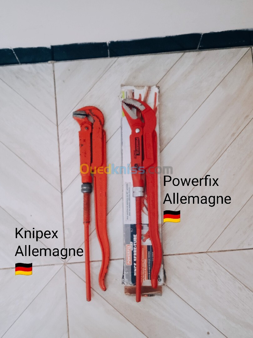 Clé à griffe knipex et pince serre tube powerfix 