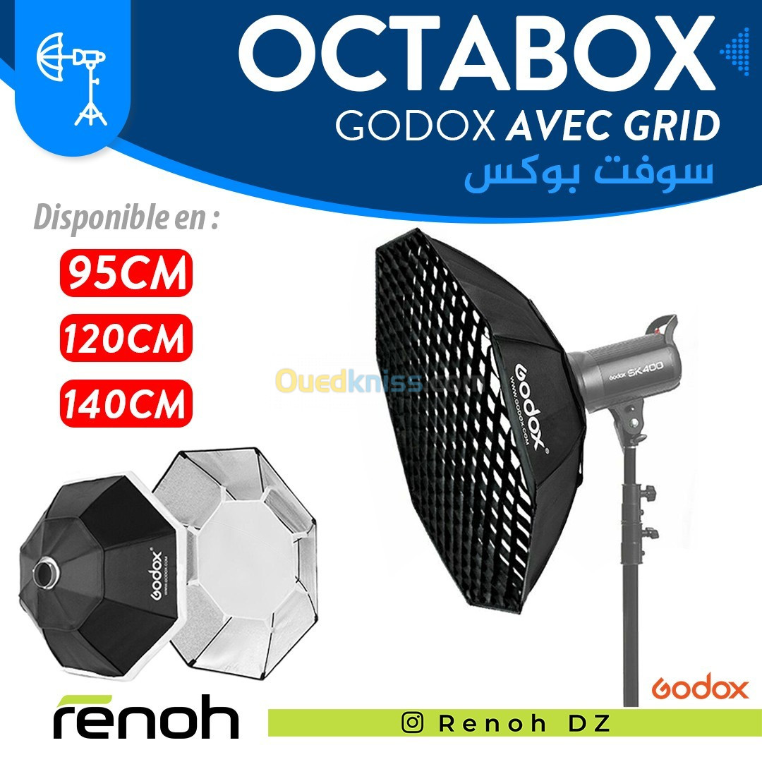 Godox octabox boite à lumière octogonale avec grid FW95 / FW120 / FW140