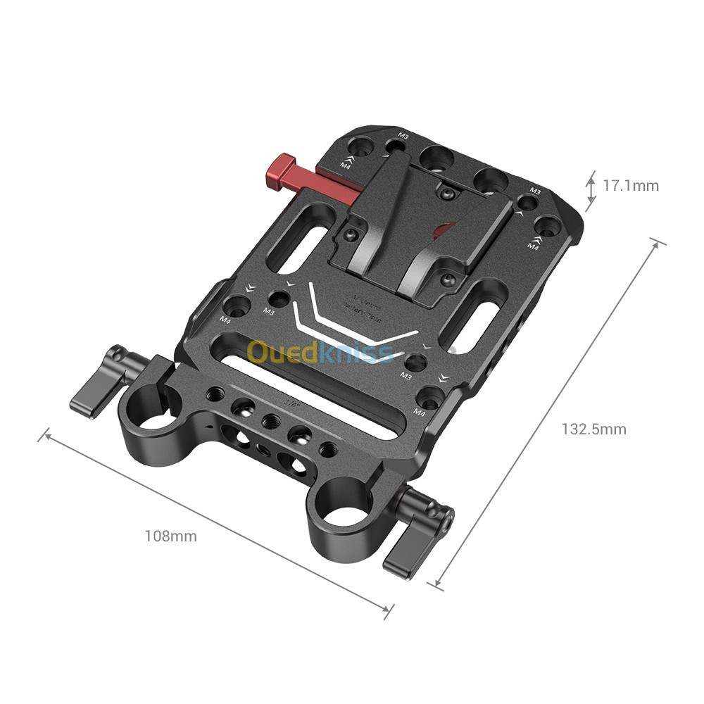 V MOUNT PLATE SMALLRIG WITH DUAL 15MM ROD CLAMP 