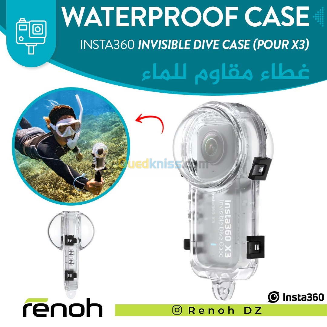 CAISSON DIVING CASE INVISIBLE INSTA360 X3