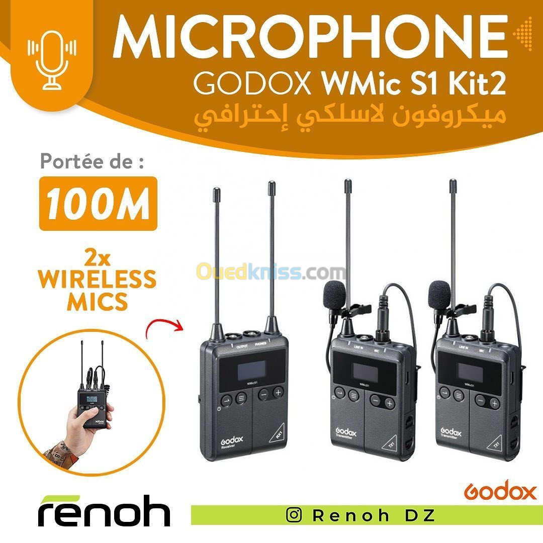 Microphone sans fil GODOX Wmic S1 Kit2